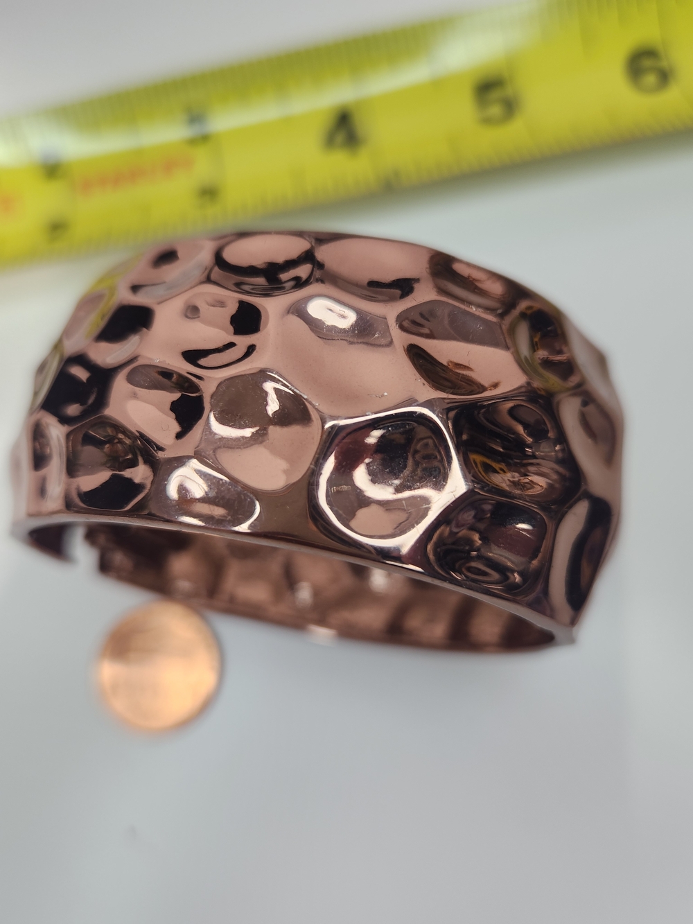 Hammered Rose Gold Cuff Bracelet